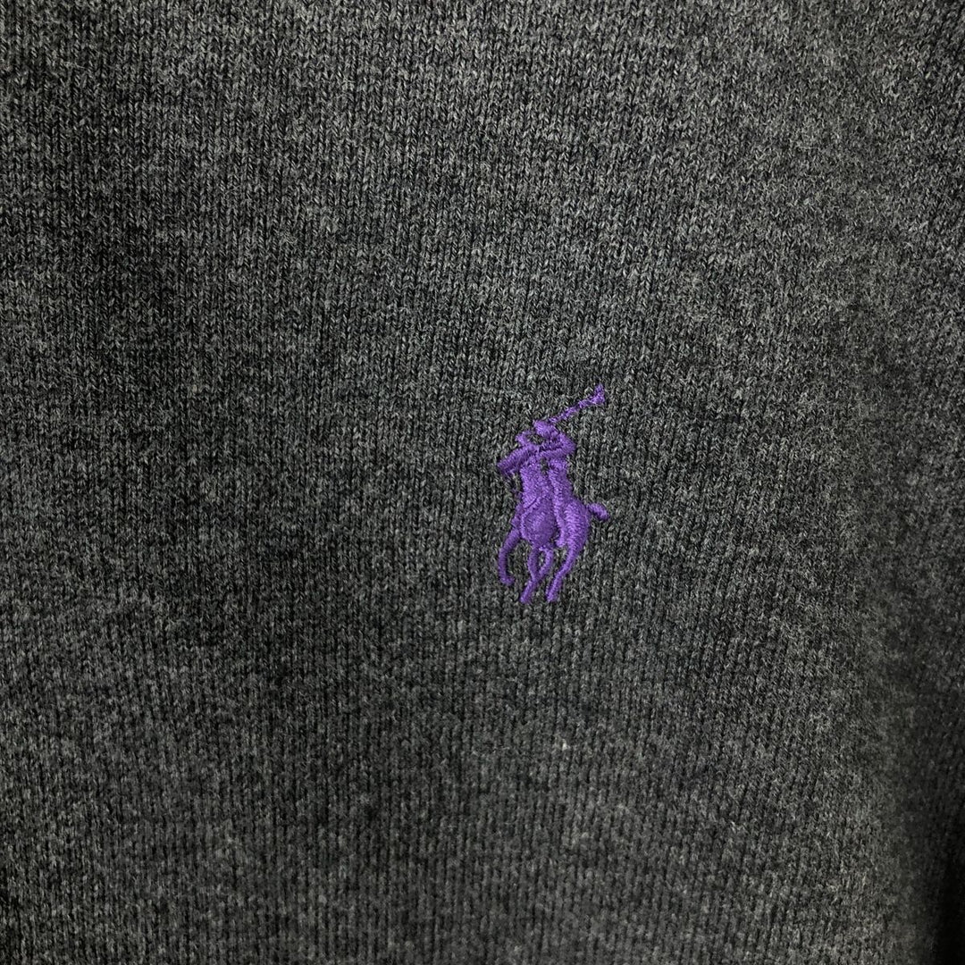 Ralph Lauren POLO RALPH LAUREN polo knit sweater, men's size XXL cotton Charcoal Vintage Second Hand