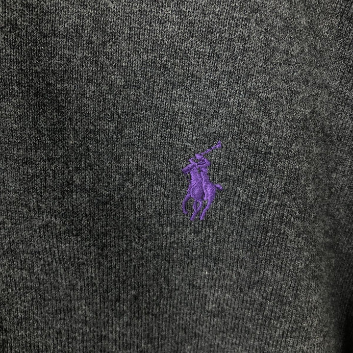 Ralph Lauren POLO RALPH LAUREN polo knit sweater, men's size XXL cotton Charcoal Vintage Second Hand