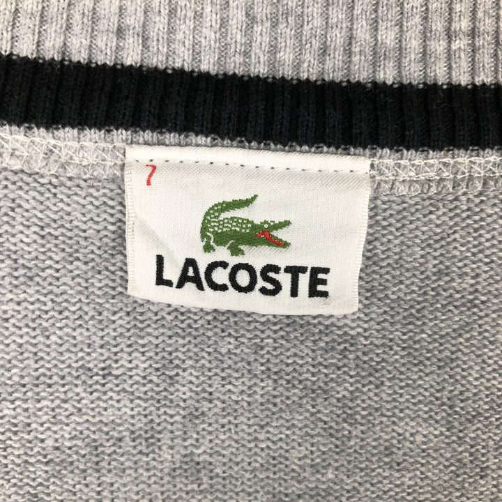 Lacoste French-designed high-neck driver's knit sweater, size 7, men's XXL cotton gray type Vintage Second Hand