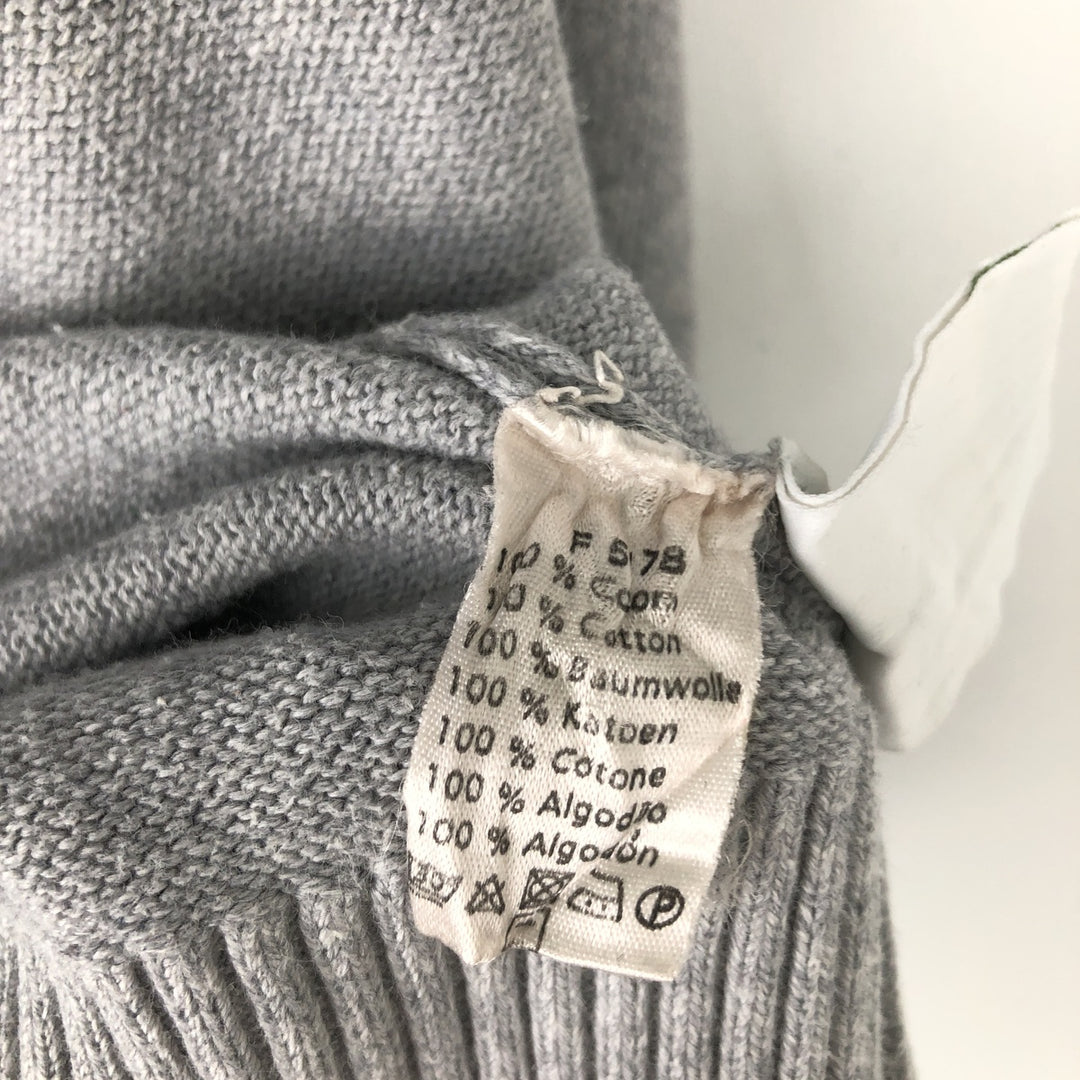Lacoste French-designed high-neck driver's knit sweater, size 7, men's XXL cotton gray type Vintage Second Hand