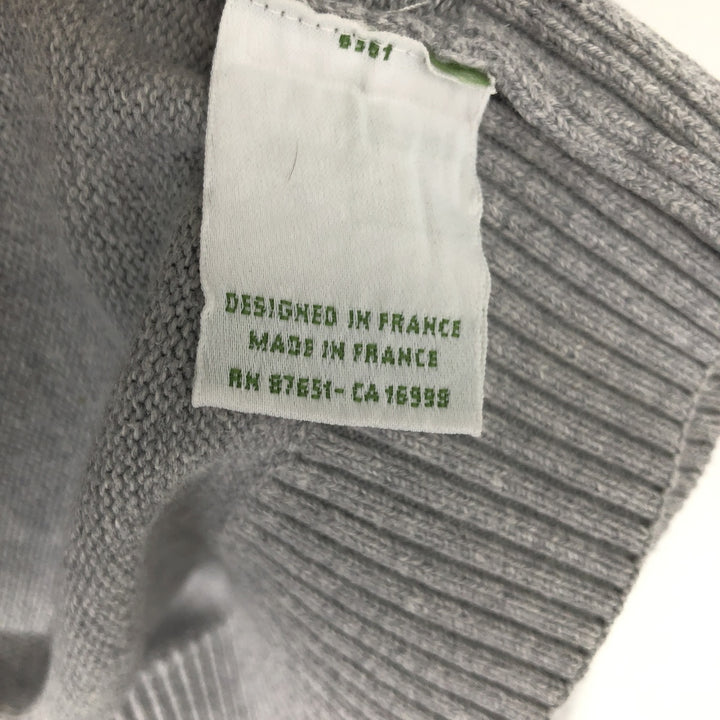 Lacoste French-designed high-neck driver's knit sweater, size 7, men's XXL cotton gray type Vintage Second Hand
