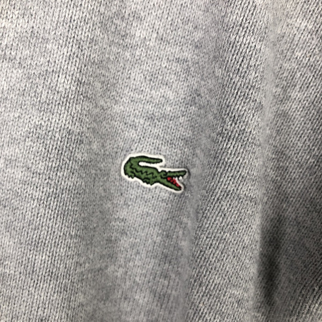 Lacoste French-designed high-neck driver's knit sweater, size 7, men's XXL cotton gray type Vintage Second Hand
