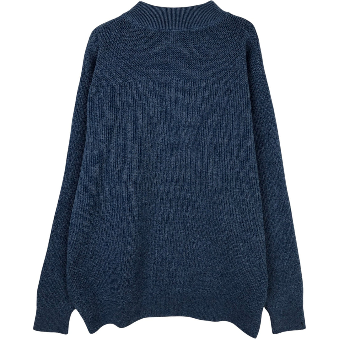 LLBean Half-Button Ribbed Cotton Knit Sweater, Men's Size XL cotton Blue type light blue Vintage Second Hand