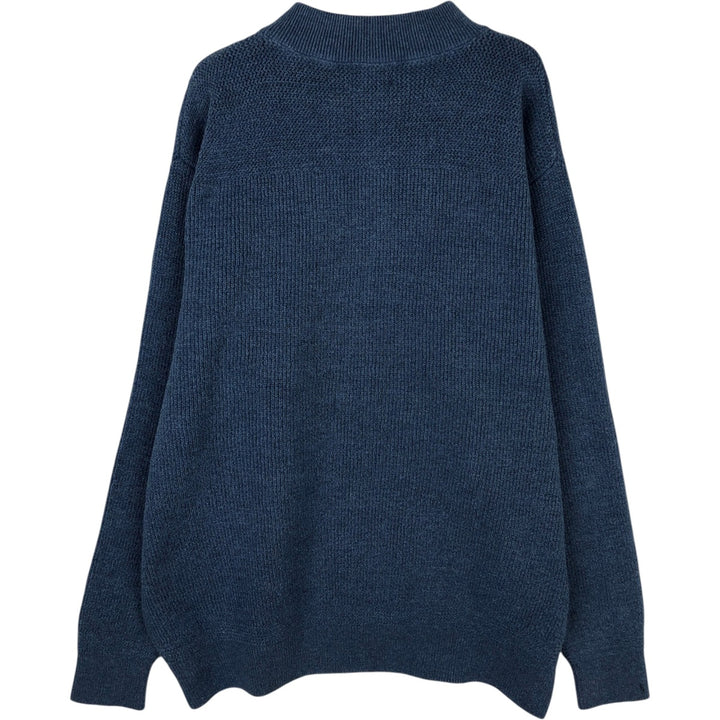 LLBean Half-Button Ribbed Cotton Knit Sweater, Men's Size XL cotton Blue type light blue Vintage Second Hand
