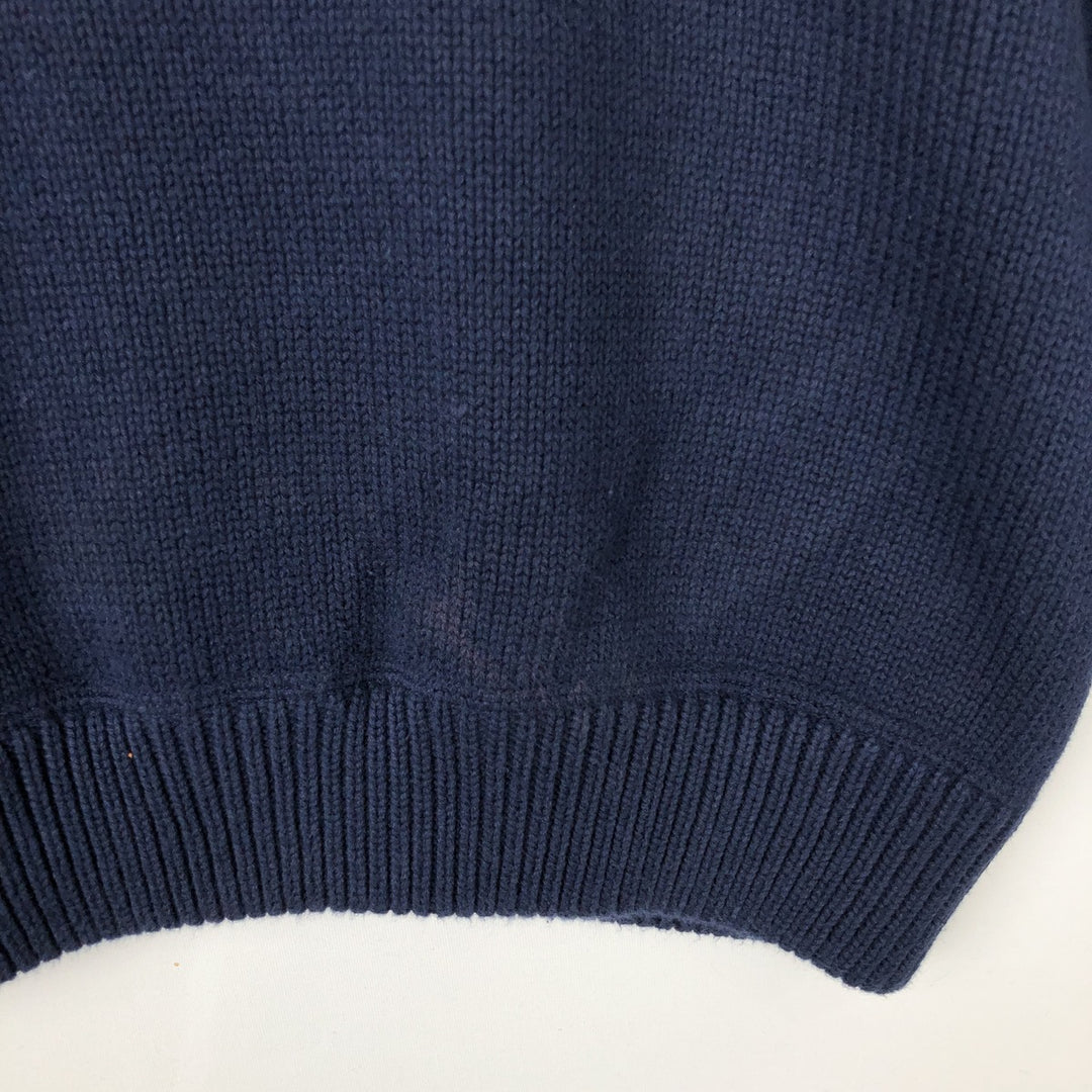 80s-90'S Eddie Bauer Black Tag Cotton Knit Sweater, Men's Size Small cotton navy blue type Vintage Second Hand