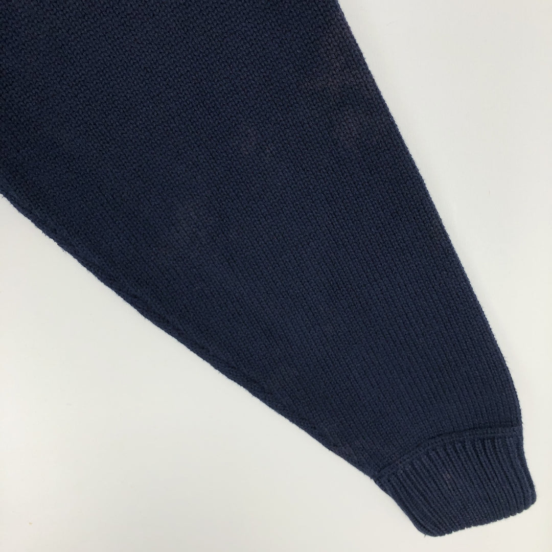 80s-90'S Eddie Bauer Black Tag Cotton Knit Sweater, Men's Size Small cotton navy blue type Vintage Second Hand