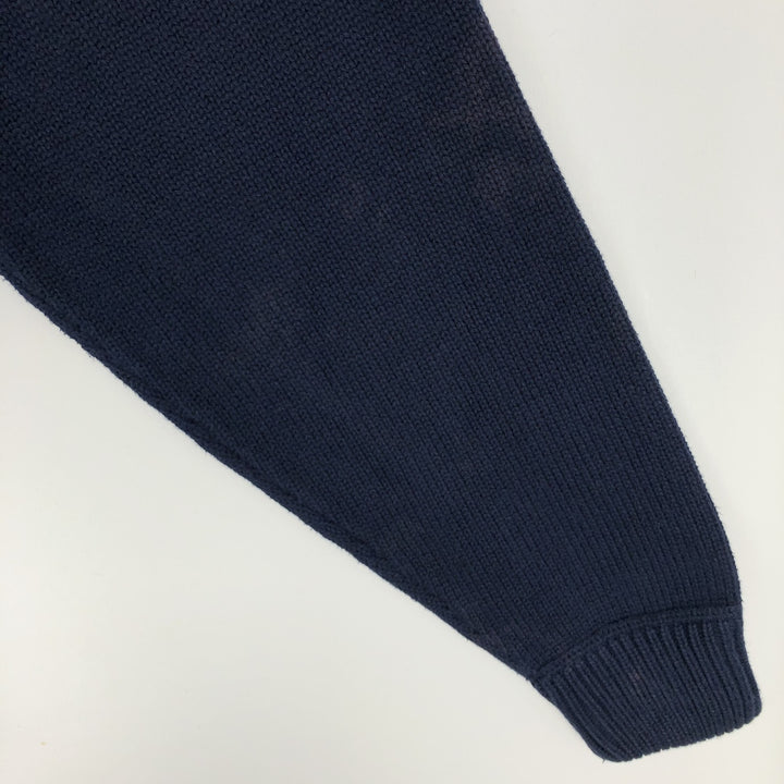 80s-90'S Eddie Bauer Black Tag Cotton Knit Sweater, Men's Size Small cotton navy blue type Vintage Second Hand