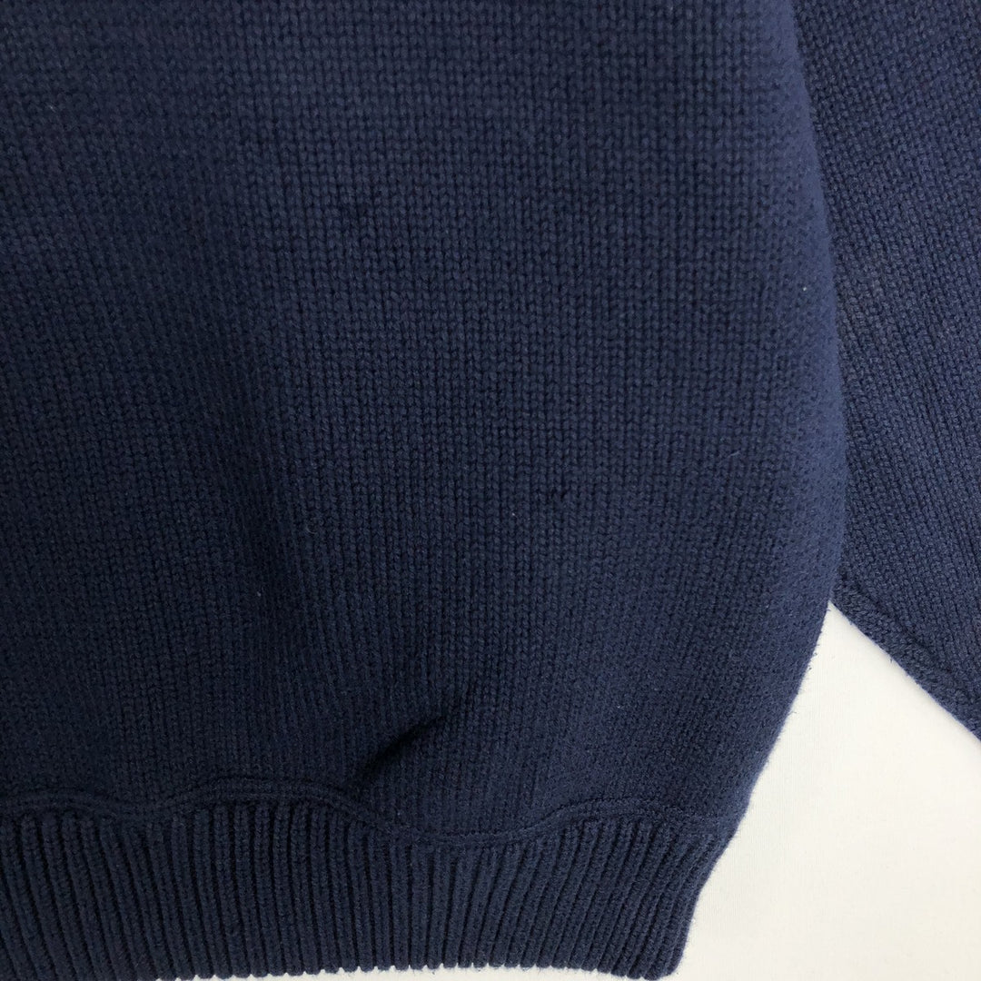 80s-90'S Eddie Bauer Black Tag Cotton Knit Sweater, Men's Size Small cotton navy blue type Vintage Second Hand
