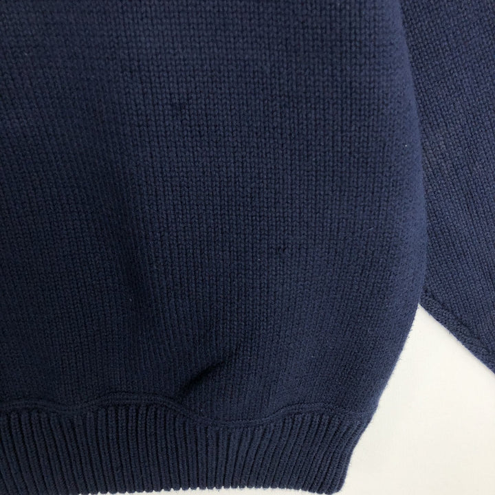 80s-90'S Eddie Bauer Black Tag Cotton Knit Sweater, Men's Size Small cotton navy blue type Vintage Second Hand