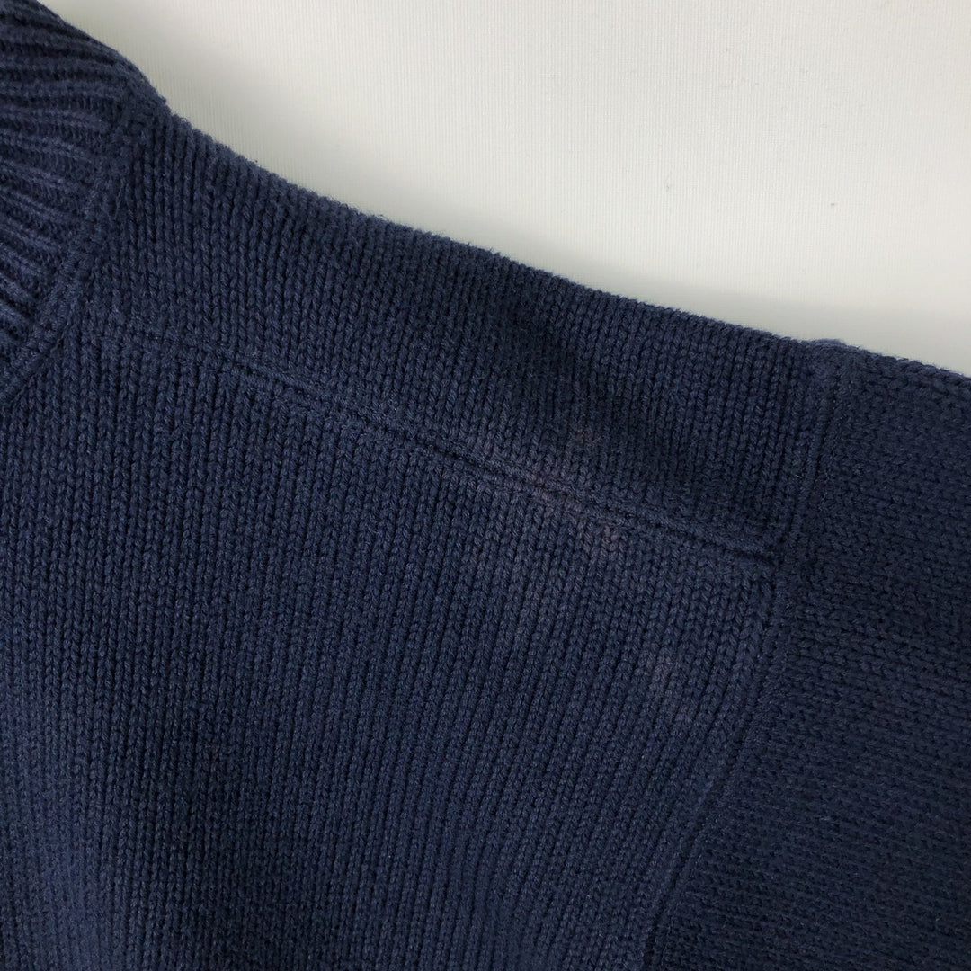 80s-90'S Eddie Bauer Black Tag Cotton Knit Sweater, Men's Size Small cotton navy blue type Vintage Second Hand