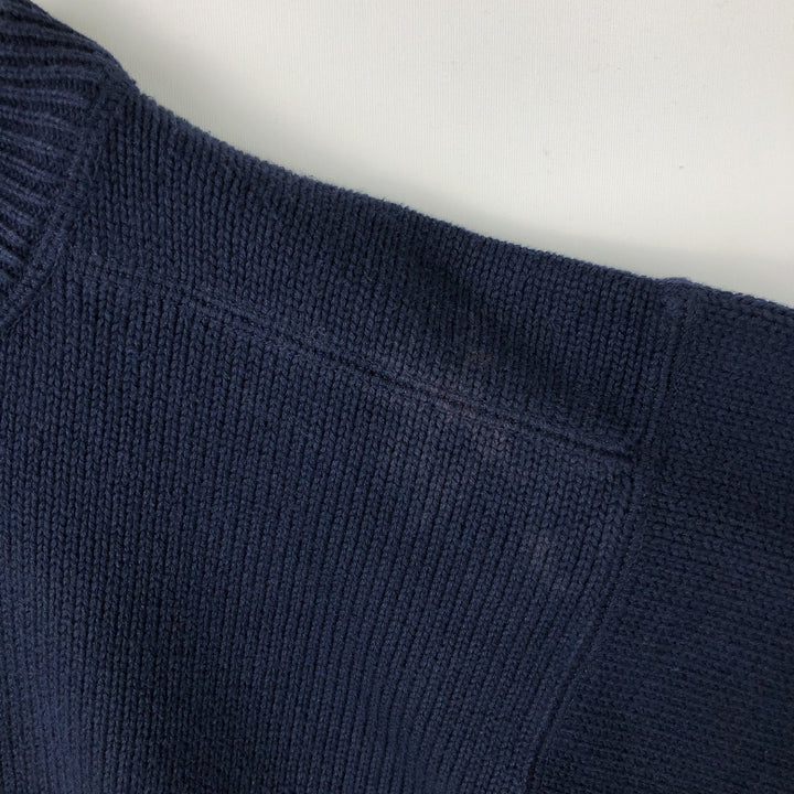 80s-90'S Eddie Bauer Black Tag Cotton Knit Sweater, Men's Size Small cotton navy blue type Vintage Second Hand