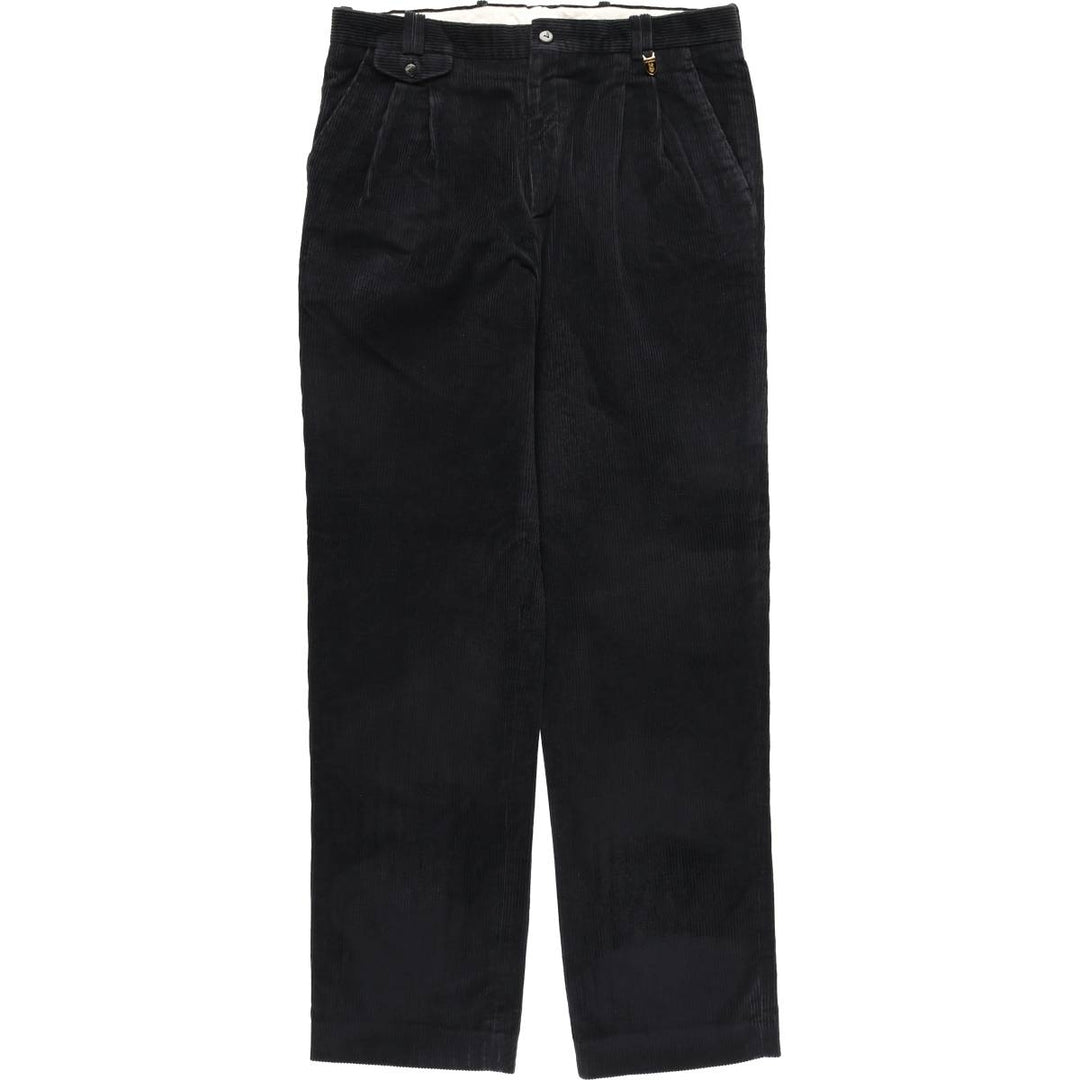 New Classic Two-pleat Corduroy Pants Men's Size W34 cotton Charcoal Vintage Second Hand