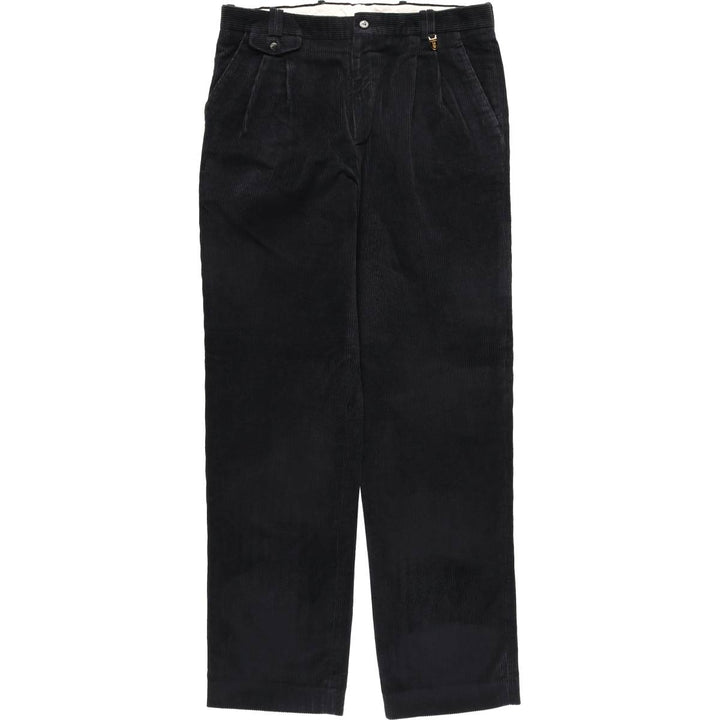 New Classic Two-pleat Corduroy Pants Men's Size W34 cotton Charcoal Vintage Second Hand
