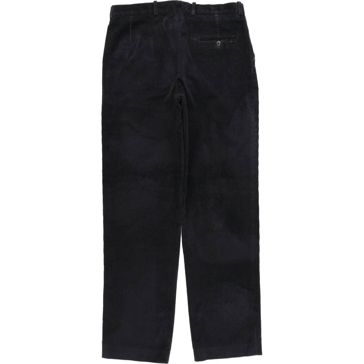 New Classic Two-pleat Corduroy Pants Men's Size W34 cotton Charcoal Vintage Second Hand