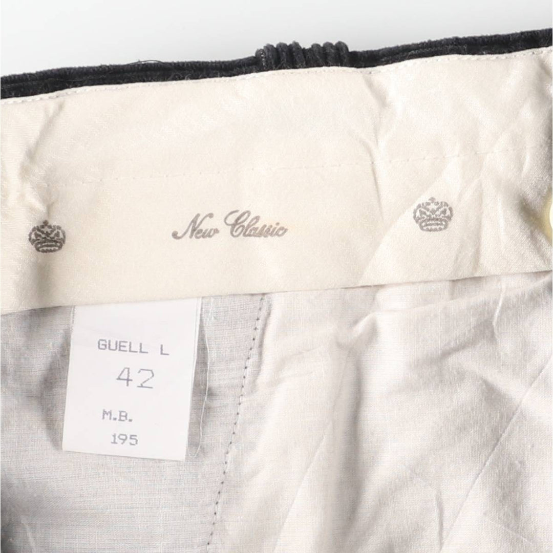 New Classic Two-pleat Corduroy Pants Men's Size W34 cotton Charcoal Vintage Second Hand