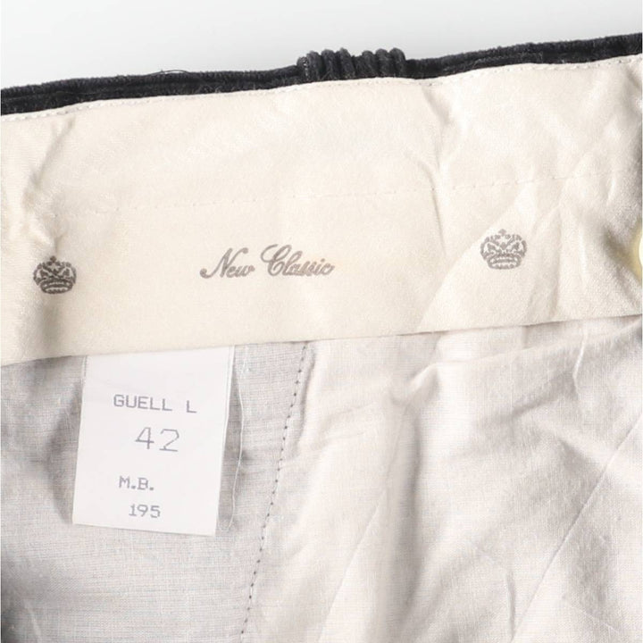 New Classic Two-pleat Corduroy Pants Men's Size W34 cotton Charcoal Vintage Second Hand