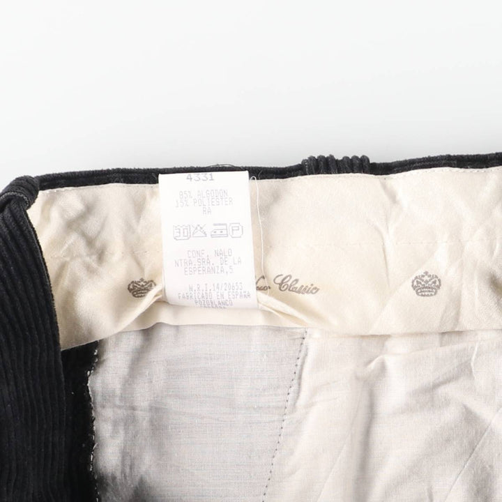New Classic Two-pleat Corduroy Pants Men's Size W34 cotton Charcoal Vintage Second Hand