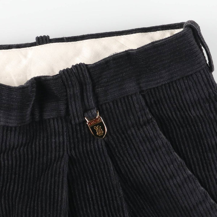New Classic Two-pleat Corduroy Pants Men's Size W34 cotton Charcoal Vintage Second Hand