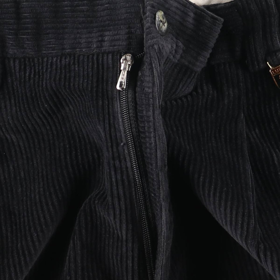 New Classic Two-pleat Corduroy Pants Men's Size W34 cotton Charcoal Vintage Second Hand