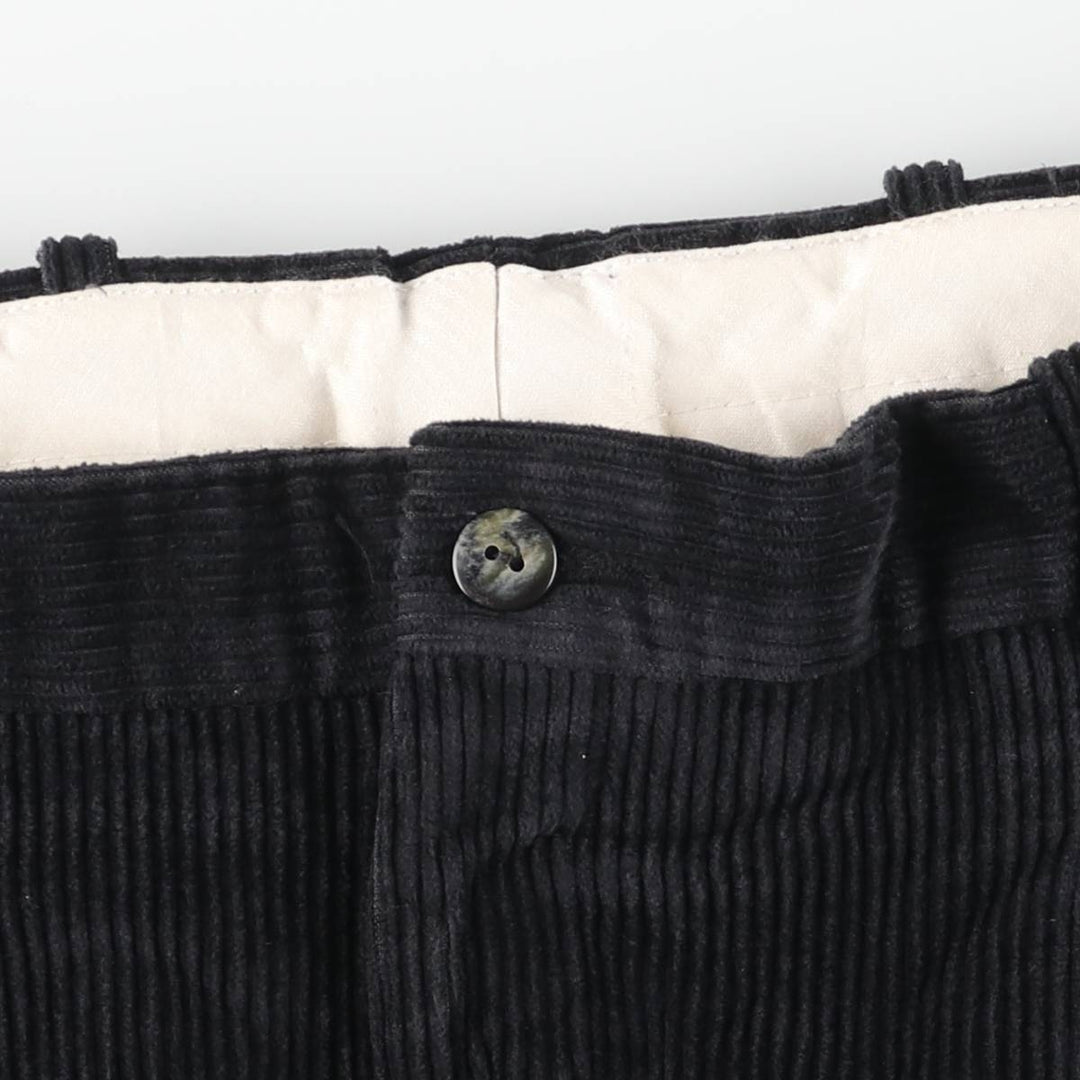 New Classic Two-pleat Corduroy Pants Men's Size W34 cotton Charcoal Vintage Second Hand