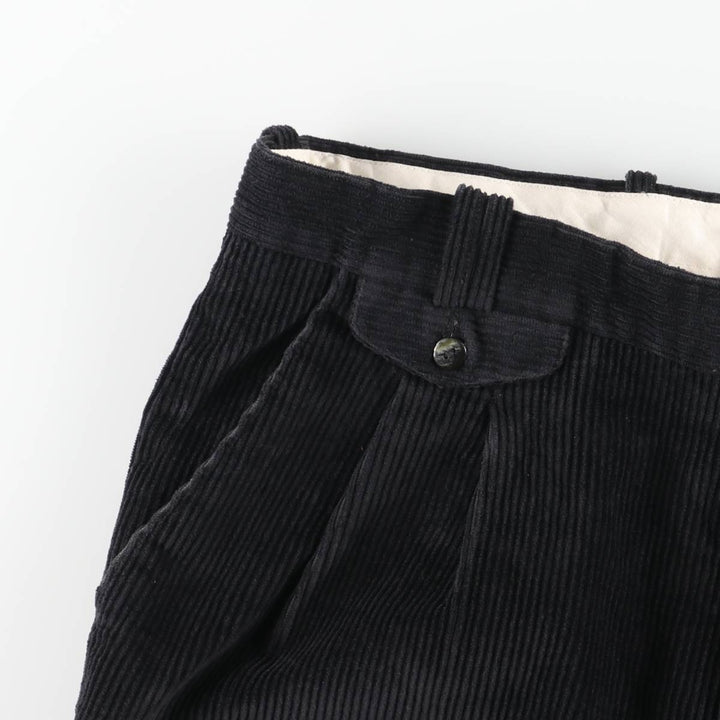 New Classic Two-pleat Corduroy Pants Men's Size W34 cotton Charcoal Vintage Second Hand
