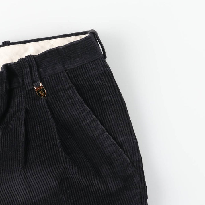 New Classic Two-pleat Corduroy Pants Men's Size W34 cotton Charcoal Vintage Second Hand