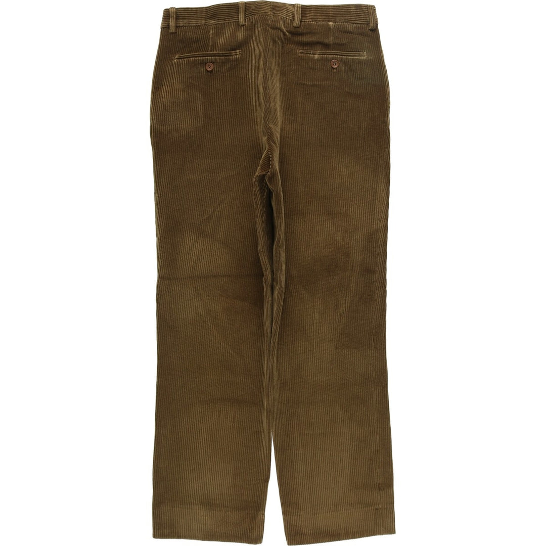 Emidio Tucci One-Tuck Corduroy Pants, Made in Spain, Men's Size W34 cotton brown type Vintage Second Hand