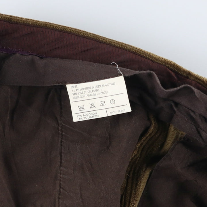 Emidio Tucci One-Tuck Corduroy Pants, Made in Spain, Men's Size W34 cotton brown type Vintage Second Hand