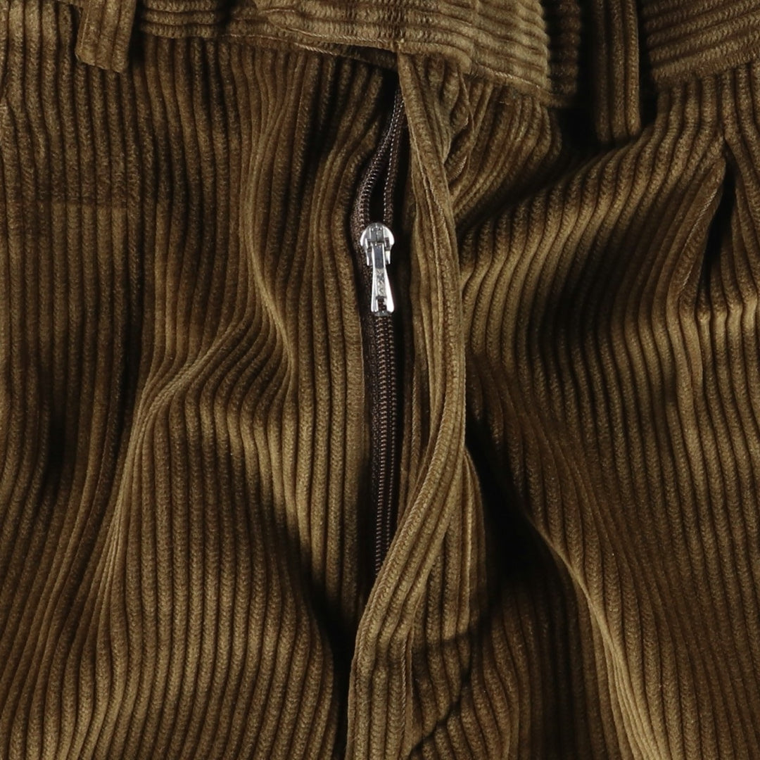 Emidio Tucci One-Tuck Corduroy Pants, Made in Spain, Men's Size W34 cotton brown type Vintage Second Hand