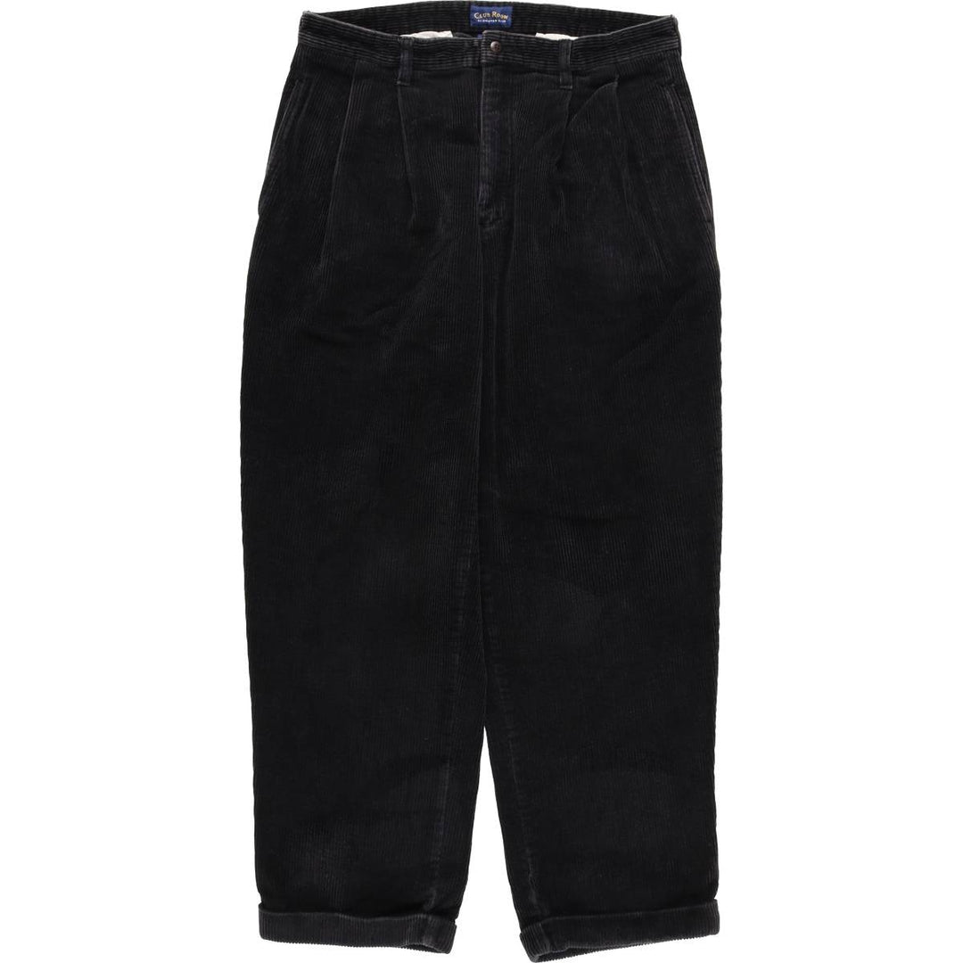 CLUB ROOM Two-pleat Corduroy Pants, Men's, W34 equivalent, Thick cotton black type Vintage Second Hand
