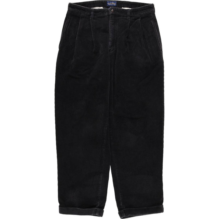 CLUB ROOM Two-pleat Corduroy Pants, Men's, W34 equivalent, Thick cotton black type Vintage Second Hand
