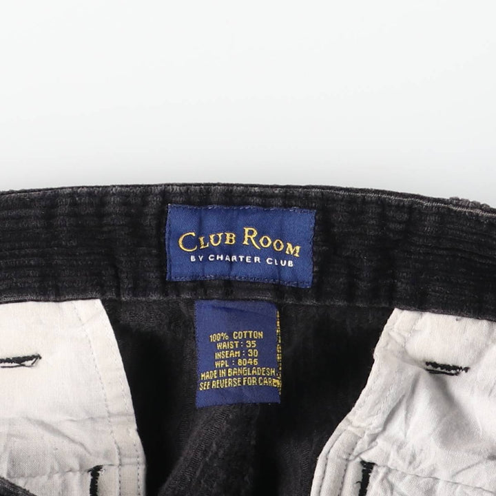 CLUB ROOM Two-pleat Corduroy Pants, Men's, W34 equivalent, Thick cotton black type Vintage Second Hand