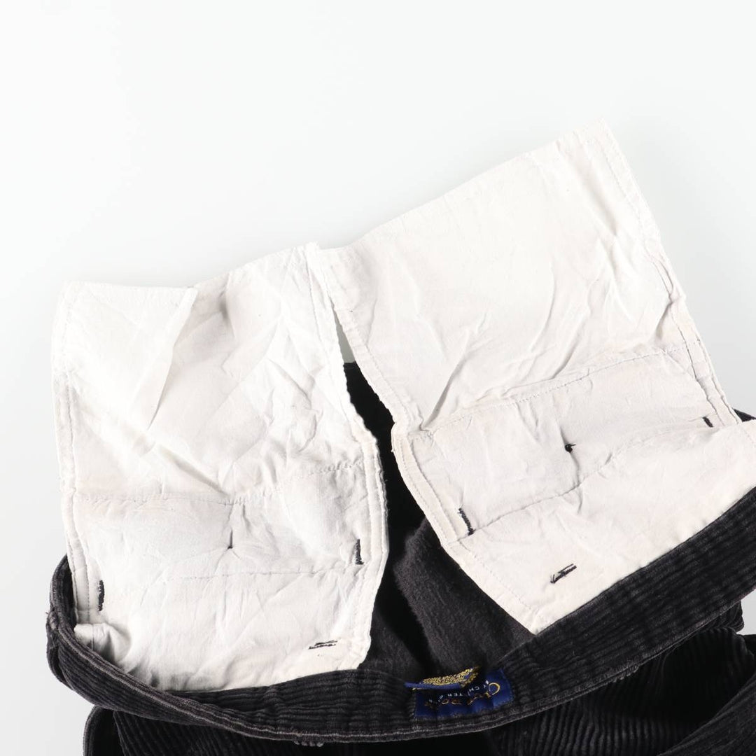 CLUB ROOM Two-pleat Corduroy Pants, Men's, W34 equivalent, Thick cotton black type Vintage Second Hand