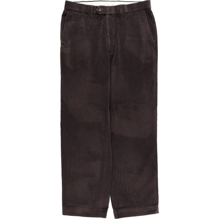 Marks and Spencer Wide Ribbed Corduroy Pants, Made in the UK, Men's, Size W34 cotton chocolate Vintage Second Hand