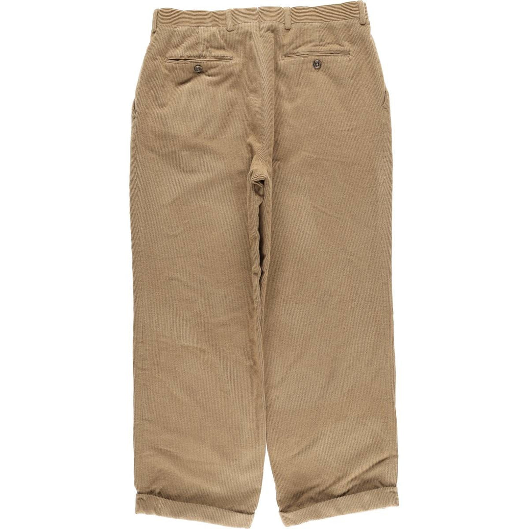 RIVIERA Two-Pleat Corduroy Pants, Made in Canada, Men's Size W34 (approx.) wool Camel type Vintage Second Hand
