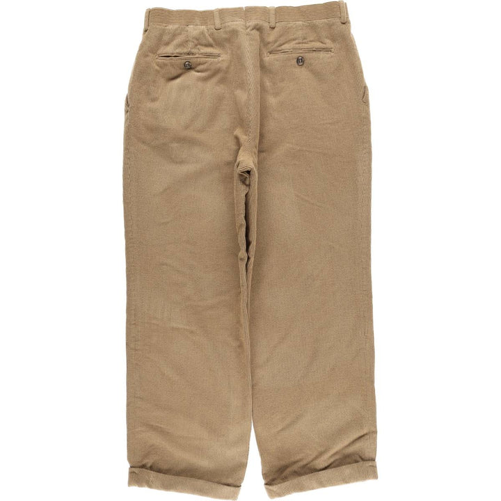 RIVIERA Two-Pleat Corduroy Pants, Made in Canada, Men's Size W34 (approx.) wool Camel type Vintage Second Hand
