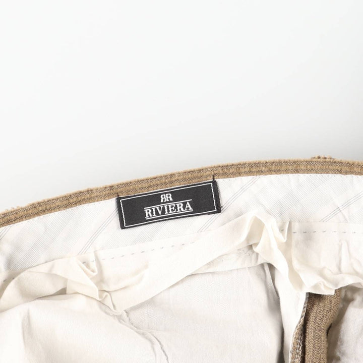 RIVIERA Two-Pleat Corduroy Pants, Made in Canada, Men's Size W34 (approx.) wool Camel type Vintage Second Hand