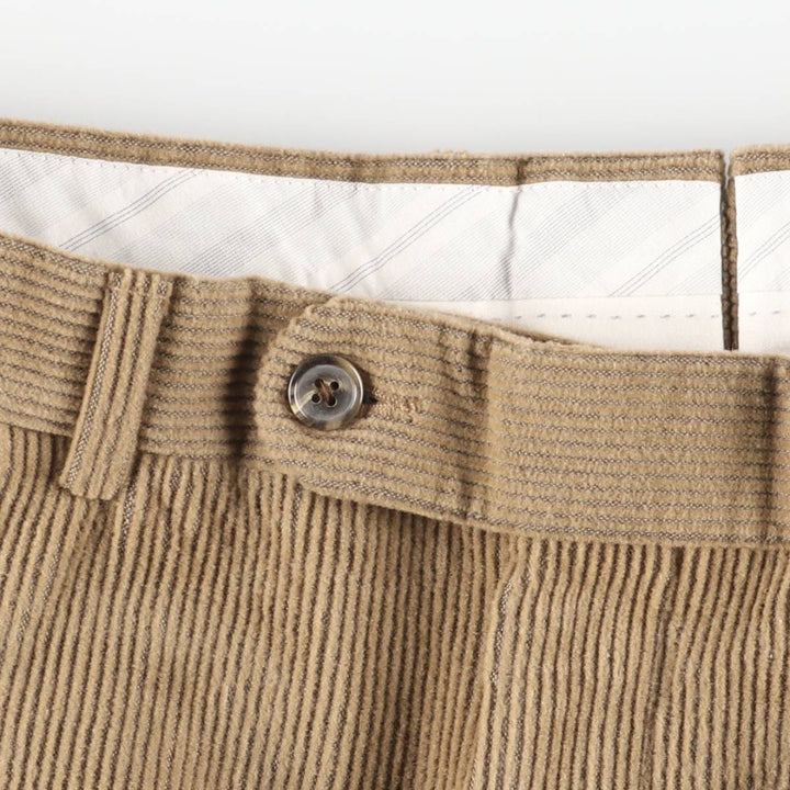 RIVIERA Two-Pleat Corduroy Pants, Made in Canada, Men's Size W34 (approx.) wool Camel type Vintage Second Hand