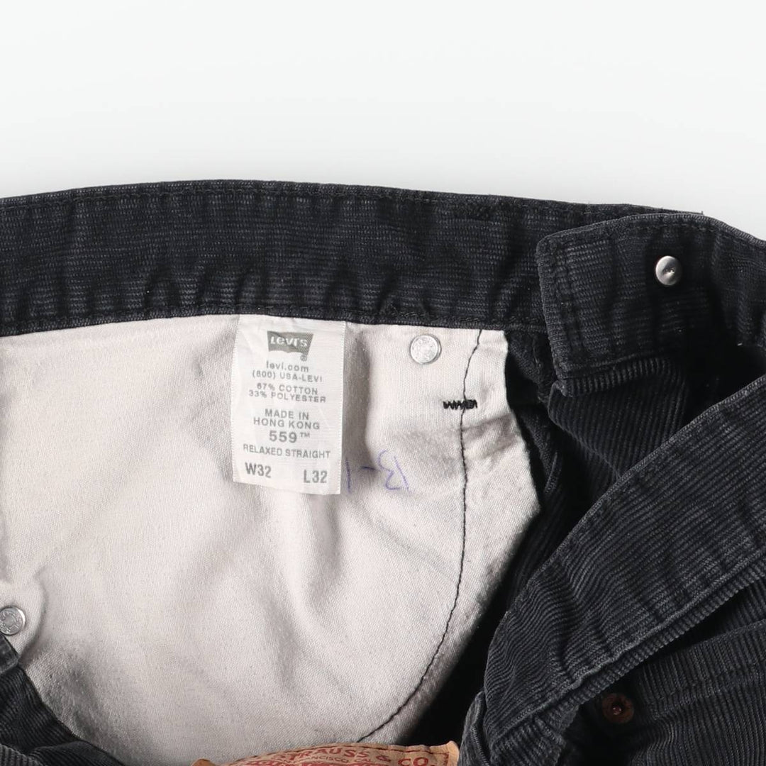 2000'S Levi's 559 Relaxed Straight Corduroy Pants, Men's, Size W32 cotton black type Vintage Second Hand