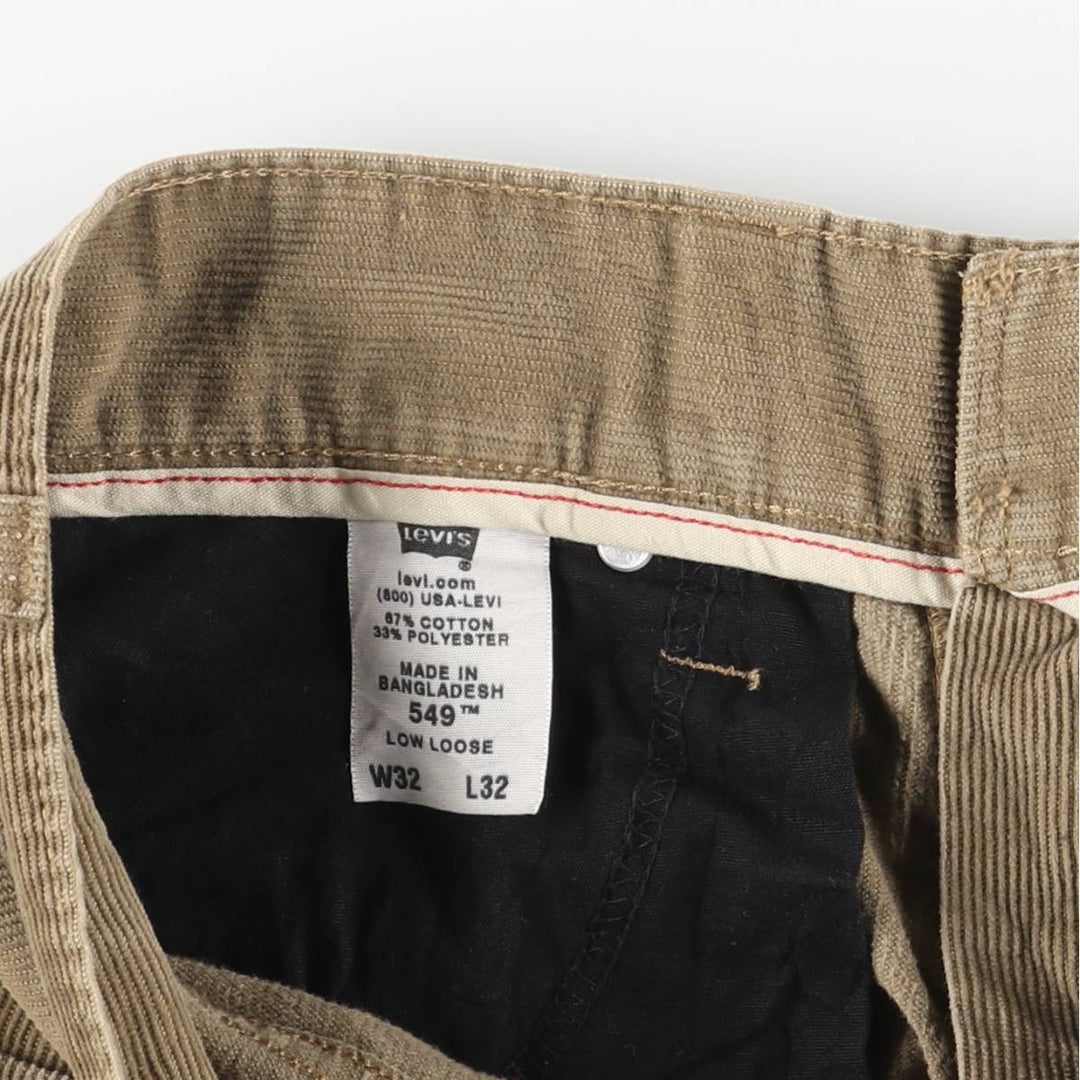 Levi's 549 Low Loose Corduroy Pants, Men's, Size 34 cotton beige type brown Vintage Second Hand
