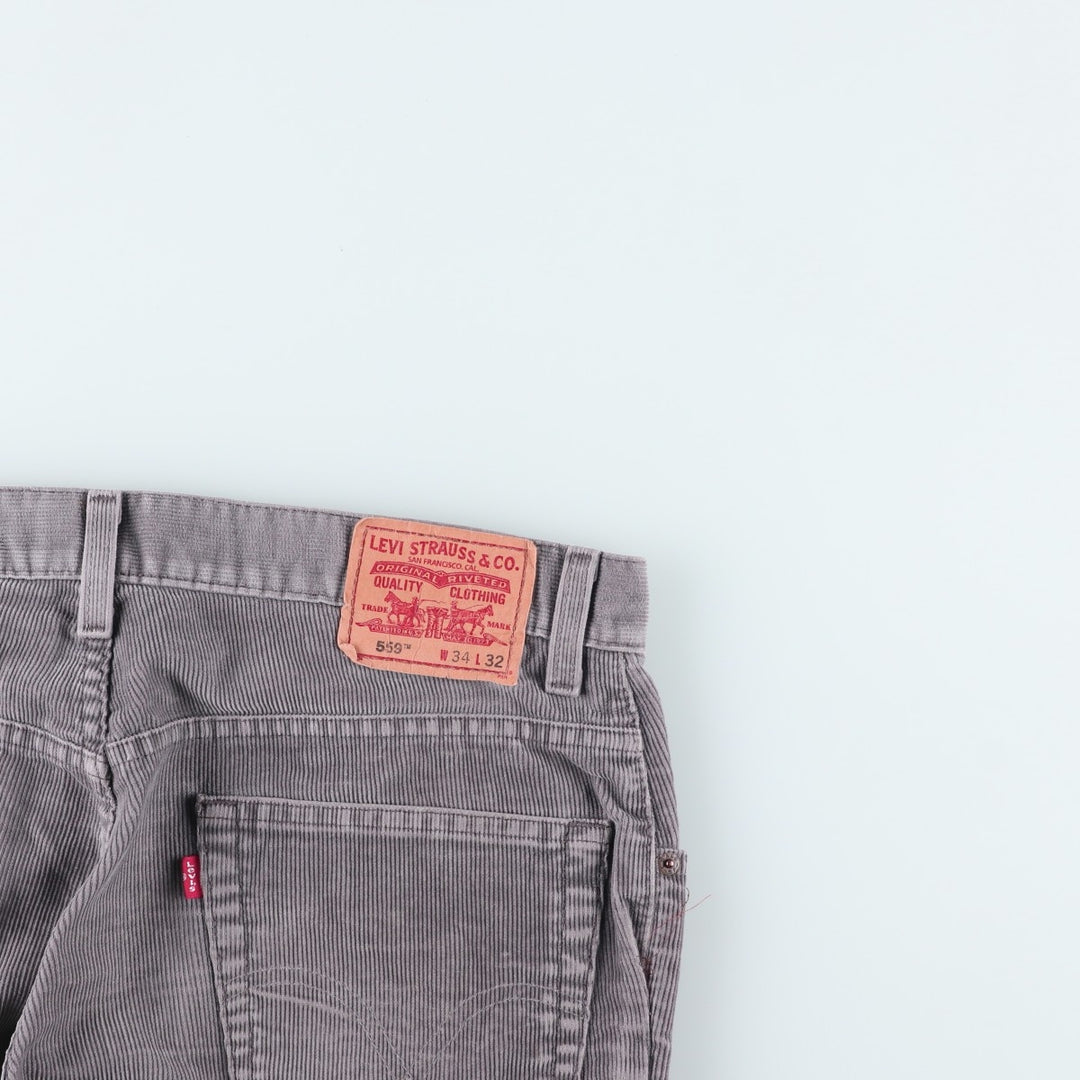 2000'S Levi's 559 Relaxed Straight Corduroy Pants, Men's, Size W36 cotton gray type Vintage Second Hand