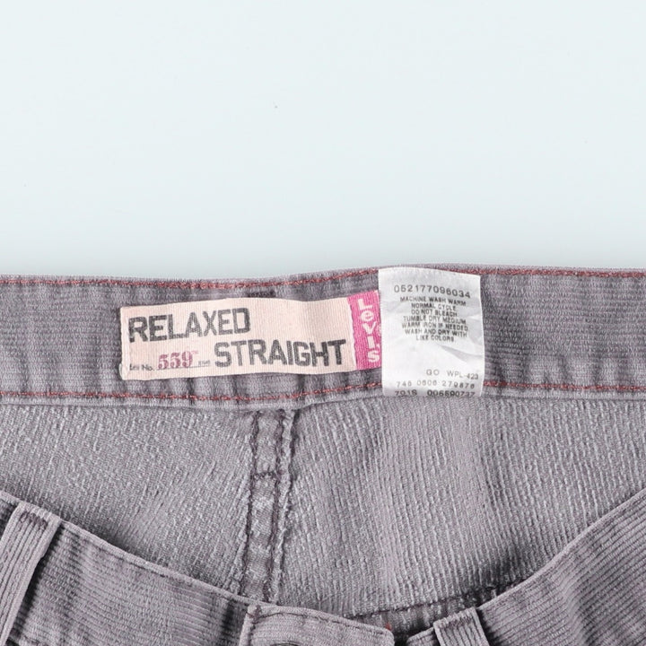 2000'S Levi's 559 Relaxed Straight Corduroy Pants, Men's, Size W36 cotton gray type Vintage Second Hand