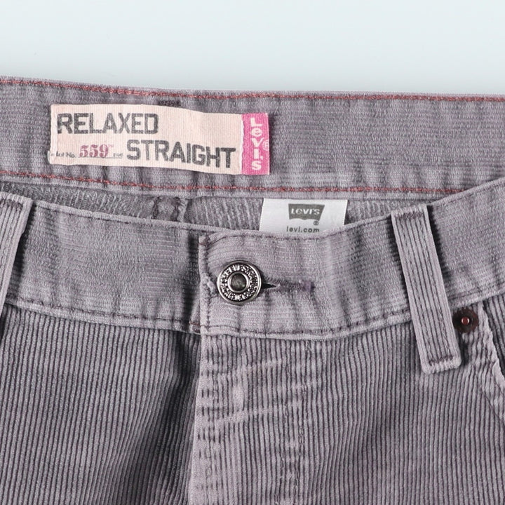 2000'S Levi's 559 Relaxed Straight Corduroy Pants, Men's, Size W36 cotton gray type Vintage Second Hand