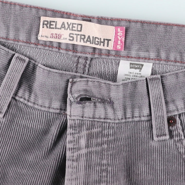 2000'S Levi's 559 Relaxed Straight Corduroy Pants, Men's, Size W36 cotton gray type Vintage Second Hand