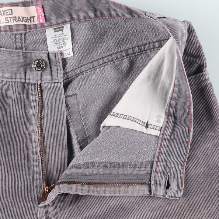 2000'S Levi's 559 Relaxed Straight Corduroy Pants, Men's, Size W36 cotton gray type Vintage Second Hand