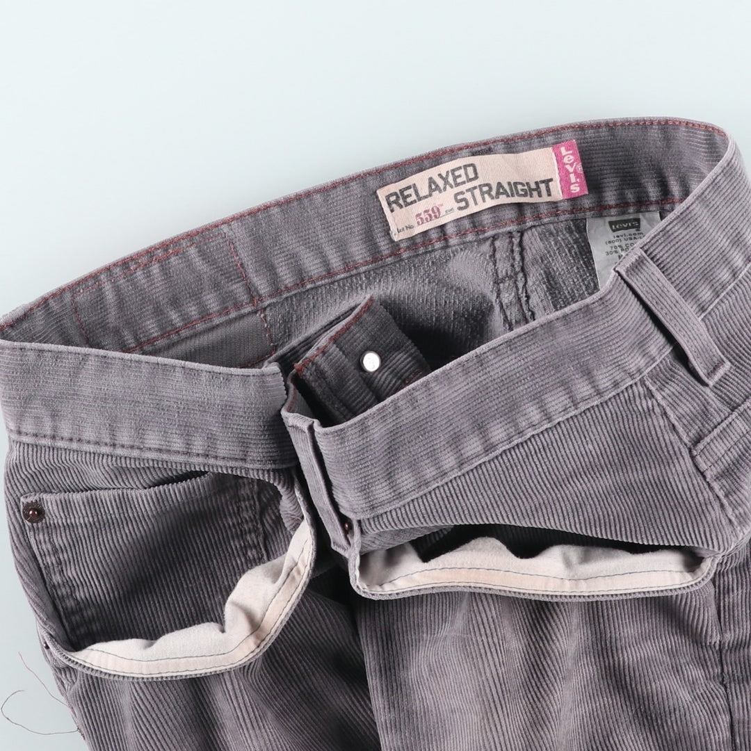 2000'S Levi's 559 Relaxed Straight Corduroy Pants, Men's, Size W36 cotton gray type Vintage Second Hand