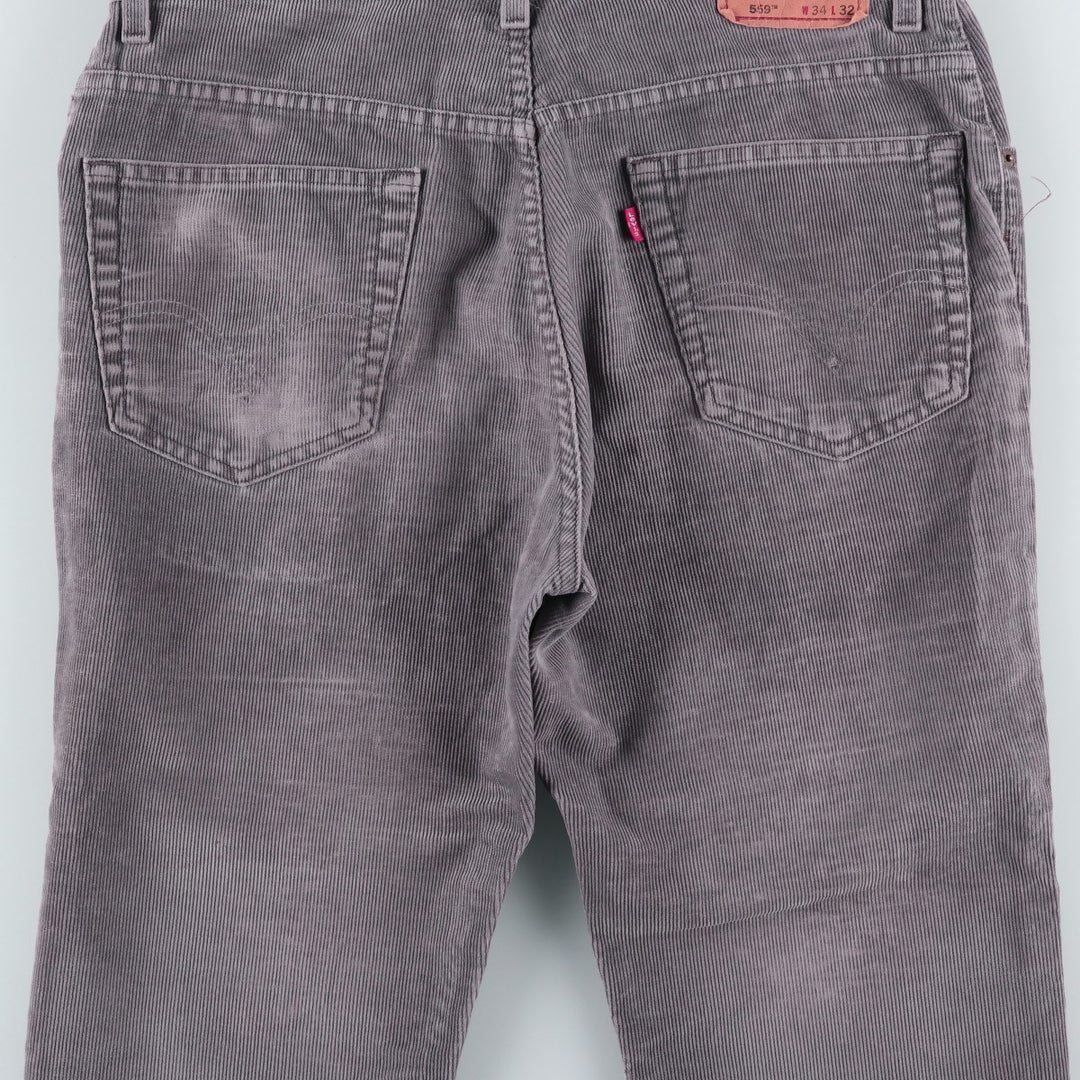 2000'S Levi's 559 Relaxed Straight Corduroy Pants, Men's, Size W36 cotton gray type Vintage Second Hand