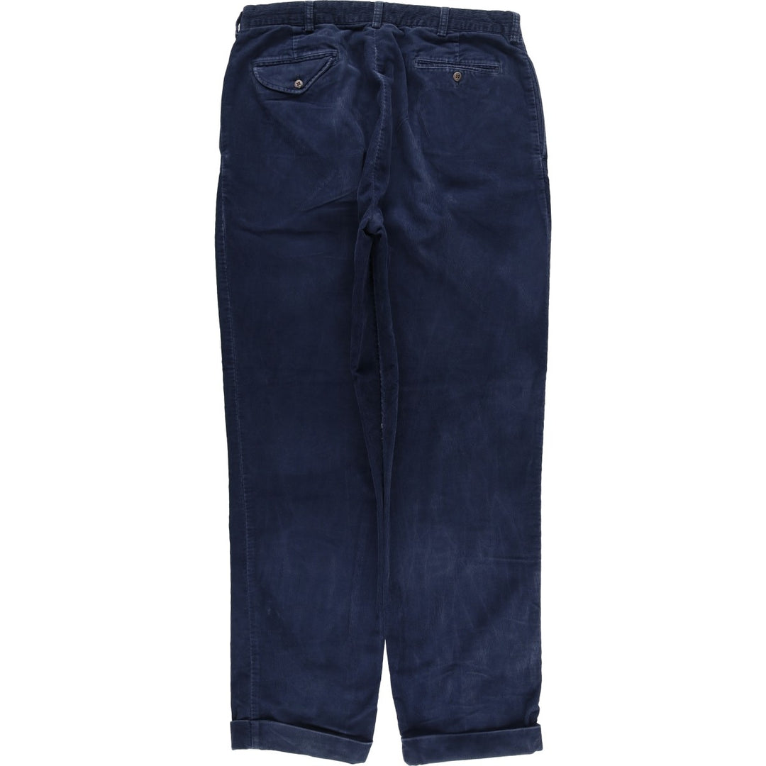 Ralph Lauren POLO by Ralph Lauren HAMMOND PANT, two-pleat corduroy pants, men's size W36. cotton navy blue type Vintage Second Hand