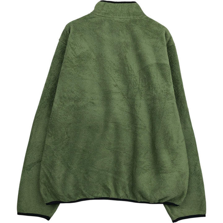 90s-00'S LLBean Half-Snap Fleece Pullover, Men's XXL polyester Khaki type Vintage Second Hand