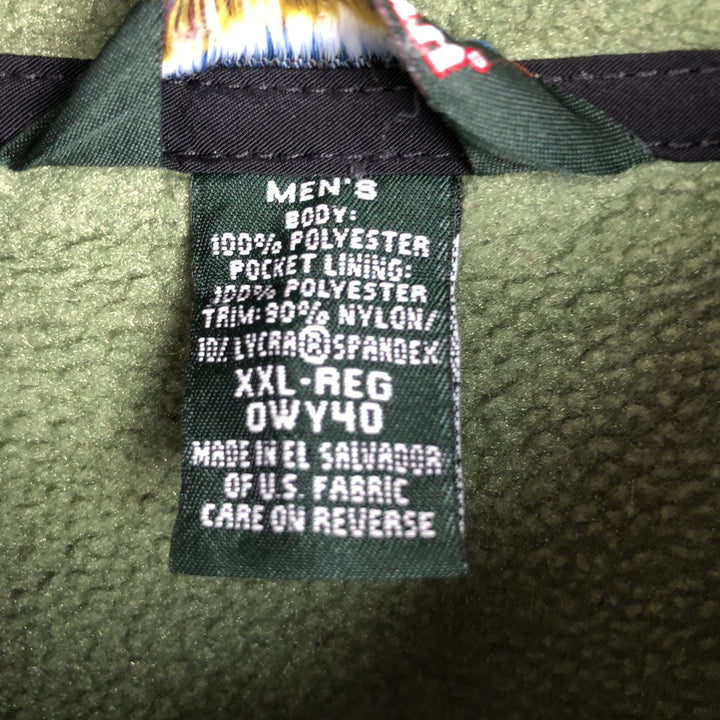 90s-00'S LLBean Half-Snap Fleece Pullover, Men's XXL polyester Khaki type Vintage Second Hand